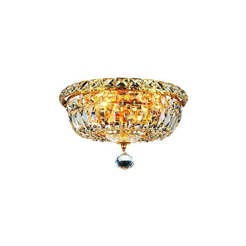 Elegant Lighting Tranquil 4 light Gold Flush Mount Clear Royal Cut Crystal