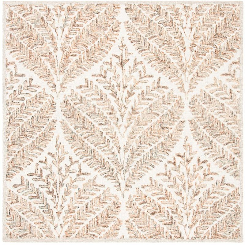 Capri CPR208 Tufted Indoor Area Rug - Ivory/Brown - 5'x5' - Safavieh