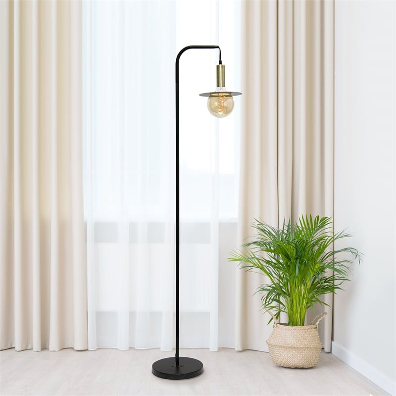Simple Designs Orb Floor Lamp Black