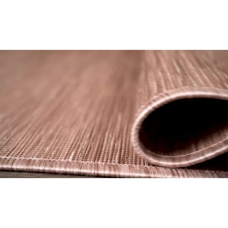 8'x10' Ethan Modern Flatweave Solid  Area Rug, Brown - JONATHAN Y