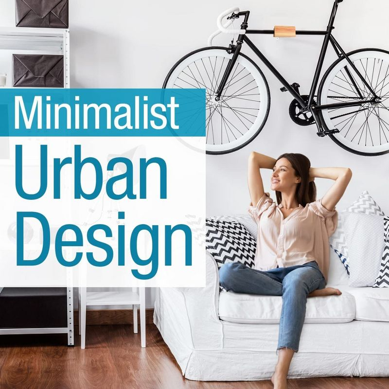 Impresa Bike Wall Mount for Stylish Modern Storage - Heavy-Duty Bike Rack for Vertical or Horizontal Hanging