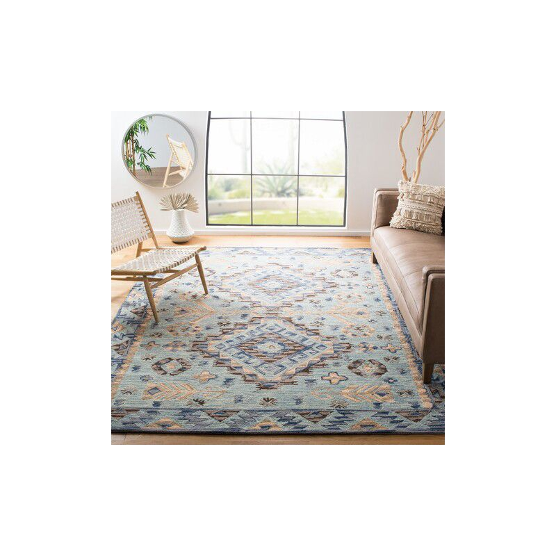 Aspen APN504 Hand Tufted Area Rug - Blue/Beige - 8'x10' - Safavieh.