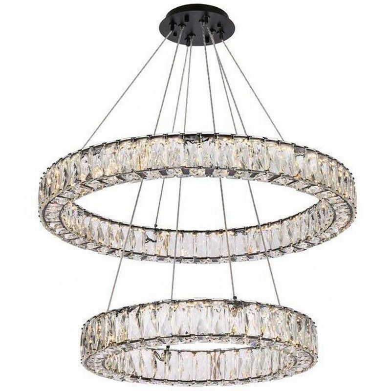 Elegant Lighting Monroe 2 - Light Chandelier in  Black