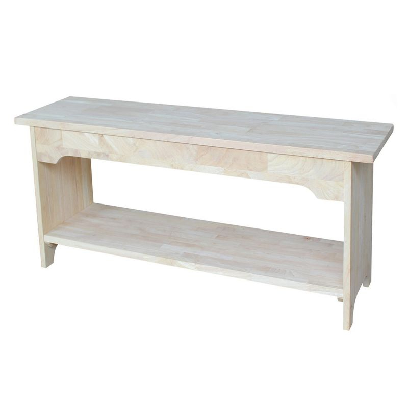 36" Brookstone Bench - International Concepts: Solid Wood, Unfinished, Rectangular Shape, Seats 2