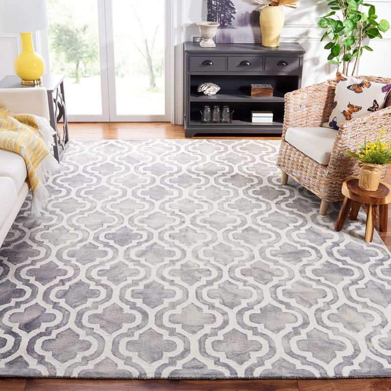 Dip Dye DDY537 Hand Tufted Indoor Area Rug - Grey/Ivory - 9'x12' - Safavieh