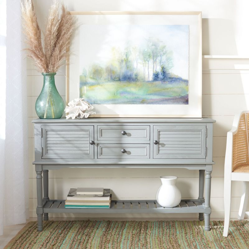 Tate 2 Drawer 2 Door Console Table - Distressed Grey - Safavieh
