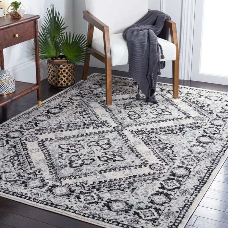 Tulum TUL280 Power Loomed Area Rug - Ivory/Black - 5'3"x7'6" - Safavieh.