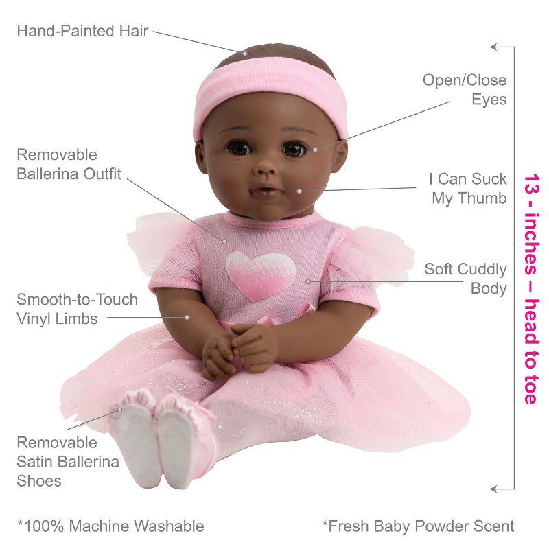 Adora Enchanting Baby Ballerina Collection, 13-inch Baby Doll Set with Pink Dress - Juliet