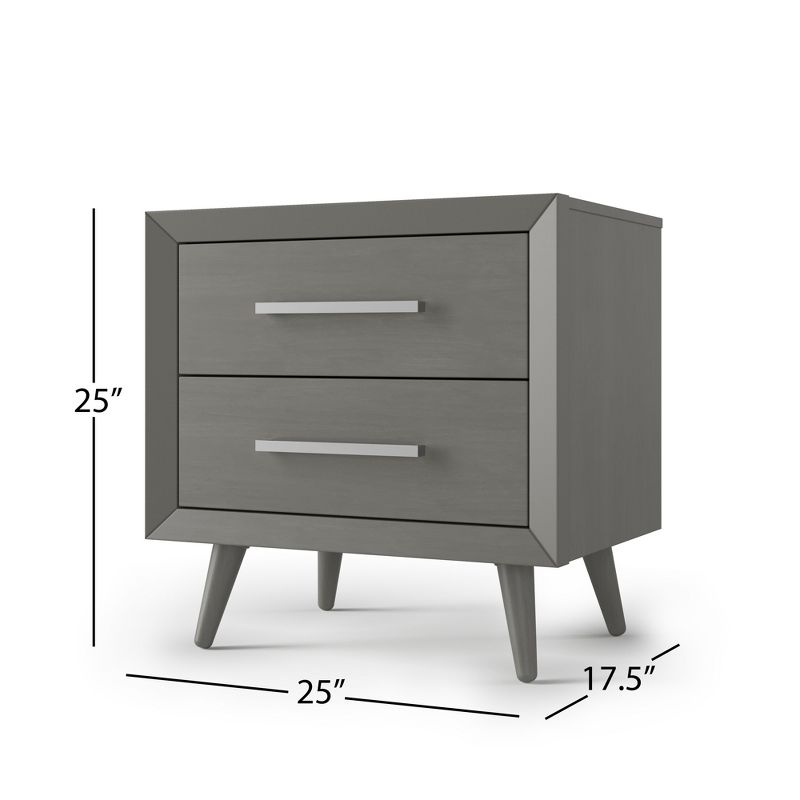 Child Craft Cranbrook 2 Drawer Nightstand for Nursery or Bedroom, Large Storage Drawers, Made of Sturdy Pinewood, Baby Safe Finish (Lunar Gray)