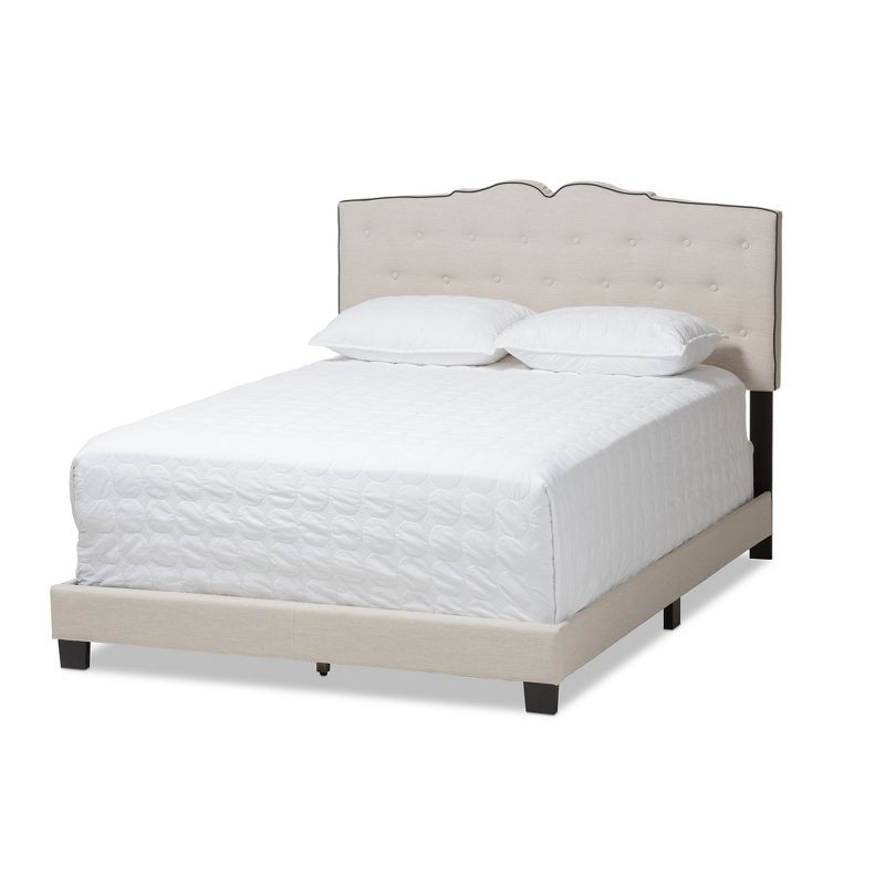 Full Vivienne Modern Bed with Headboard & Box Spring Support - Baxton Studio