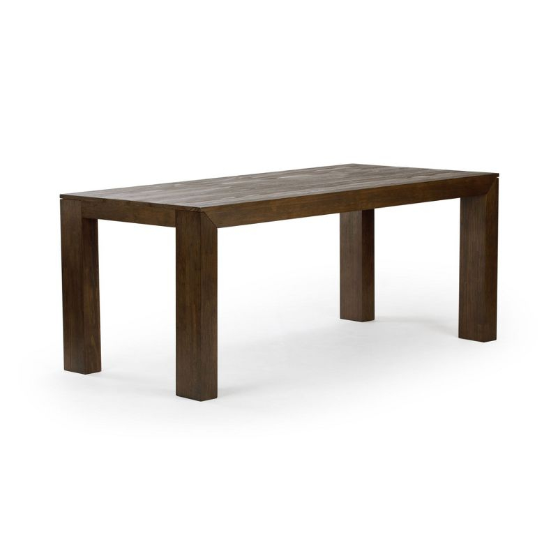 Plank+Beam 72" Modern Dining Table for 6, Solid Wood Rectangular Dining Table for Kitchen/Dining Room, Walnut Wirebrush