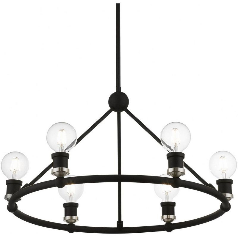 Livex Lighting Lansdale 6 - Light Chandelier in  Black/Brushed Nickel