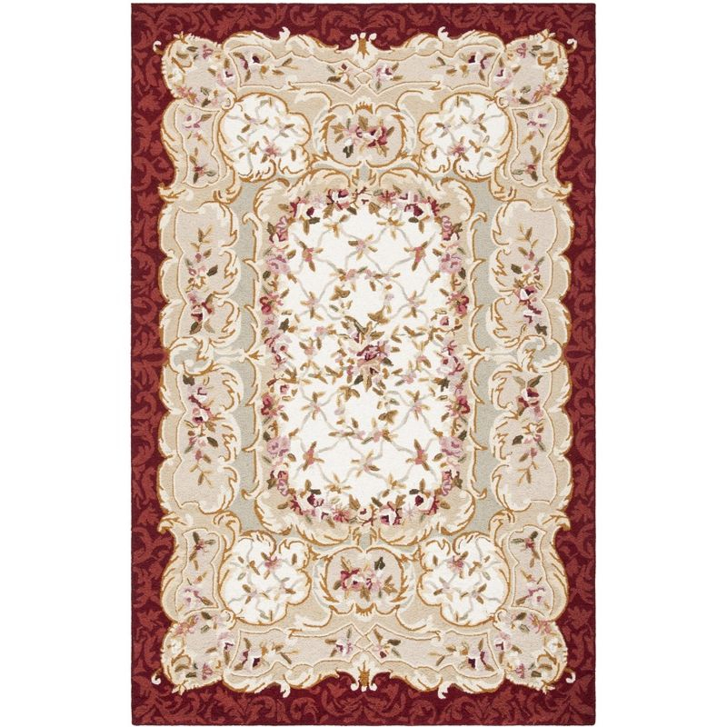Chelsea HK73 Handmade Area Rug - 6'x9' - Ivory/Burgundy - Safavieh