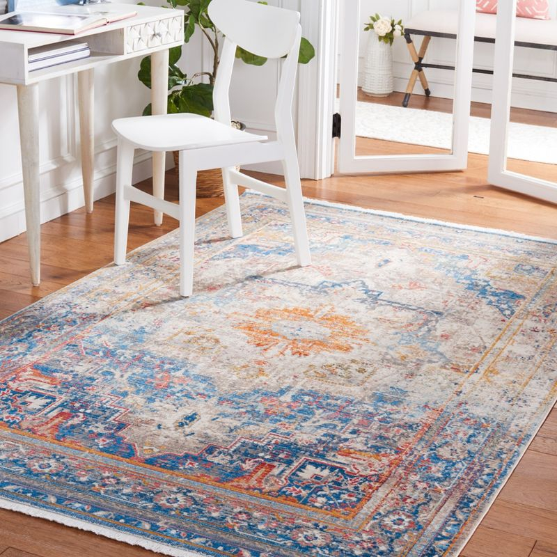 Vintage Persian VTPB438 Power Loomed Area Rug - Blue/Multi - 5'x7'6" - Safavieh.