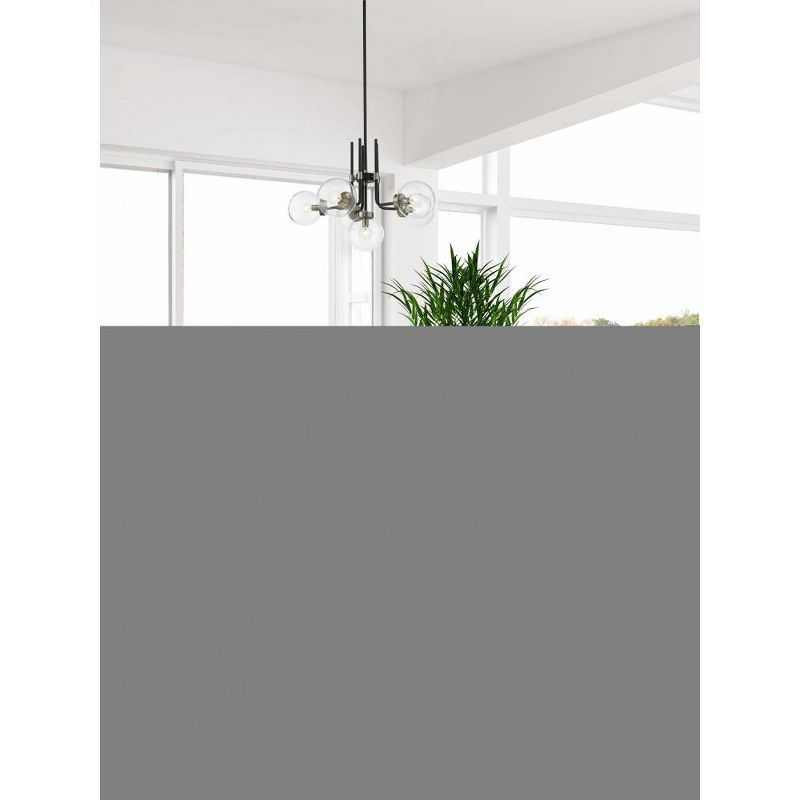 Z-Lite Parsons 6 - Light Chandelier in  Matte Black/Brushed Nickel