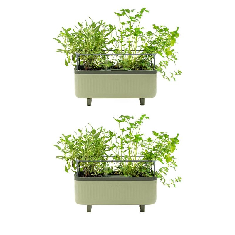 Vego Garden Mini Herb Plastic Outdoor Pot Planter with Trellis