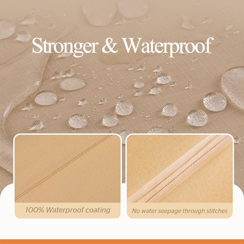 Waterproof Outdoor Patio Chair Covers - Beige - 2Packs - 33"(W)x35"(D)x36/26"(H)