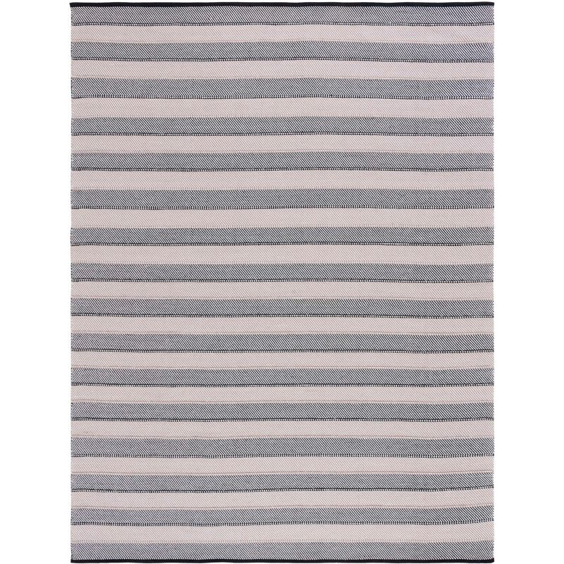 Striped Kilim STK803 Hand Woven Area Rug - Ivory/Black - 6'x9' - Safavieh.