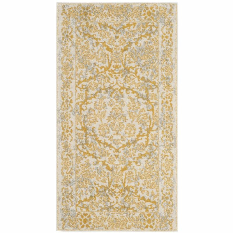Evoke EVK242 Power Loomed Accent Rug - Ivory/Gold - 2'2"x4' - Safavieh.