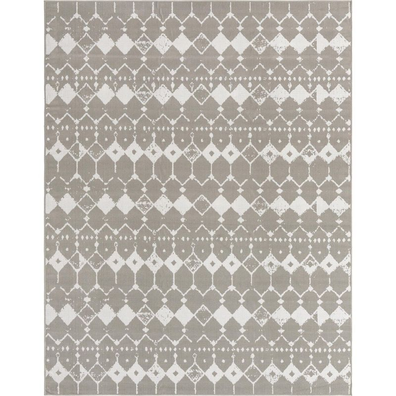 Unique Loom 7' 10 x 10' 0 Gray Outdoor Trellis Cardak Area Rug