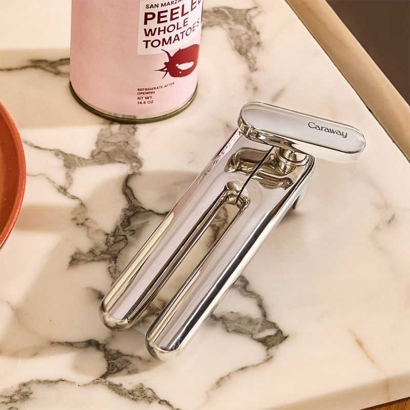 Caraway Home Stainless Steel Can Opener: Manual Silver Freestanding, Hand Wash, 1 Year Warranty, 7.1" Height