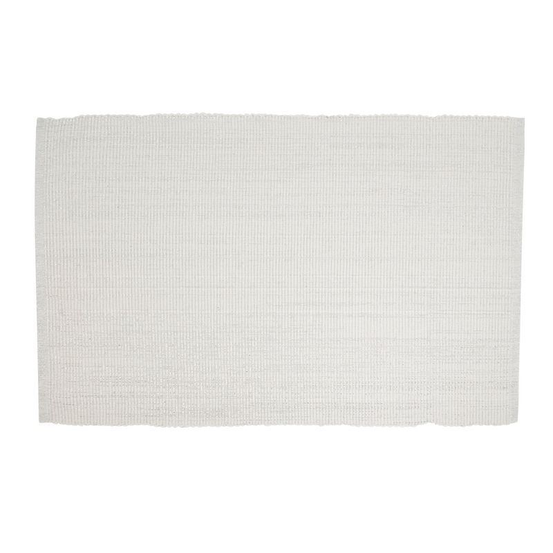 Saro Lifestyle Shimmering Design Ribbed Placemat (Set of 4 pcs), 13"x19", White