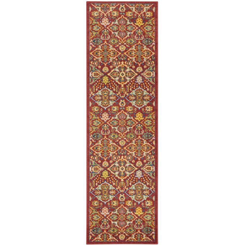 Nourison Allur Boho Indoor Area Rug Red Multicolor 2'3" x 7'6"