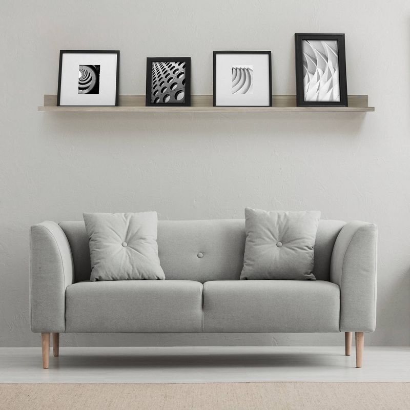 72" Picture Ledge Wall Shelf Driftwood Gray - InPlace: Modern Photo Display, MDF Floating Ledge