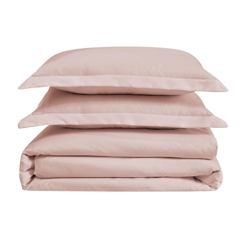 Twin/Twin XL 2pc Heritage Solid Duvet Cover Set Blush - Cannon: Reversible, OEKO-TEX Certified, Polyester