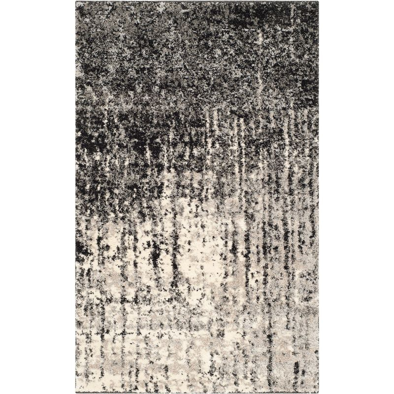 Retro RET2770 Power Loomed Accent Rug - Black/Light Grey - 2'x3' - Safavieh.