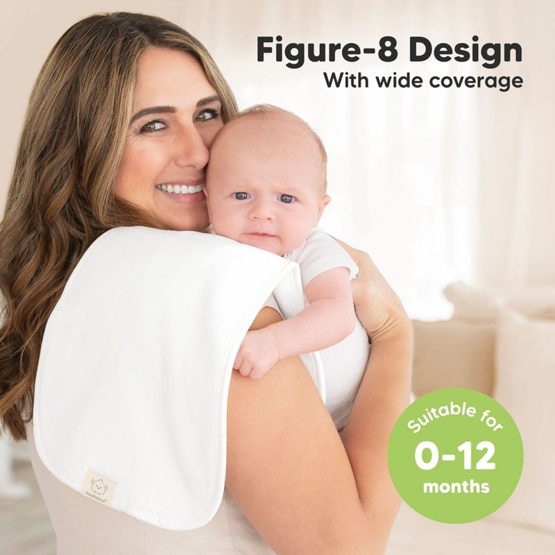 KeaBabies 5pk Urban Baby Burp Cloths, Organic Burping Cloth for Babies, Burp Rags for Baby Girls, Boys  (Soft White)