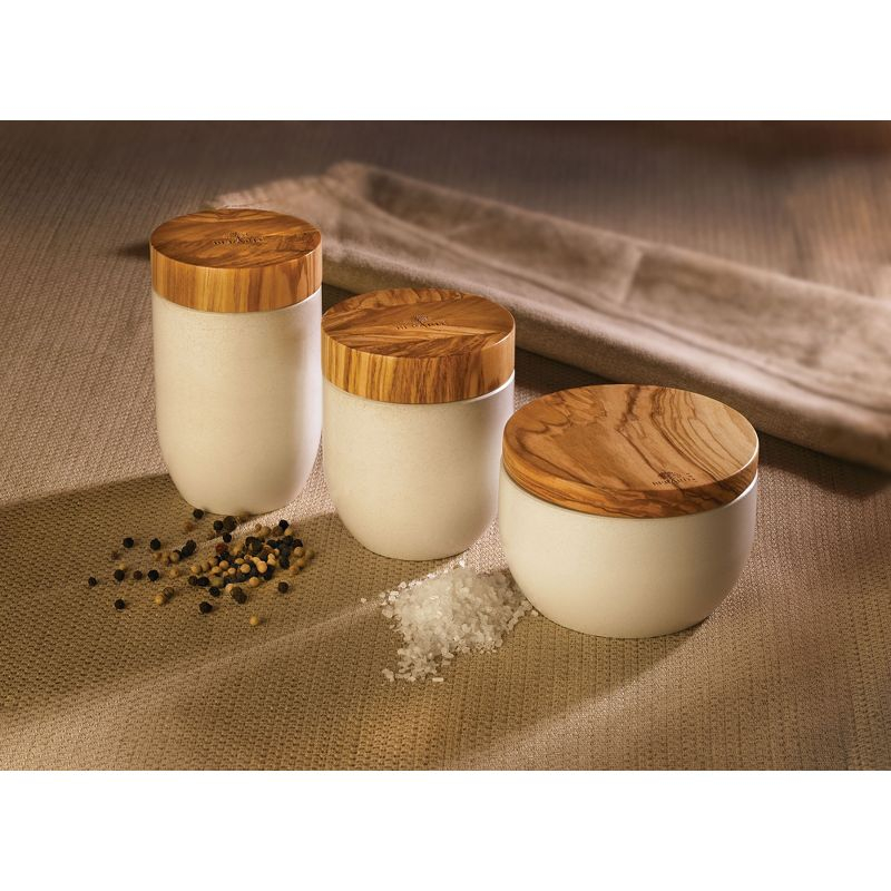 Berard France Olive Wood & Concrete Salt Keeper Box