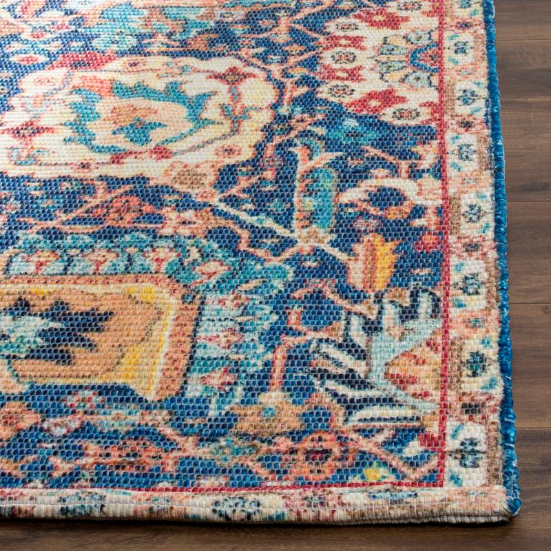 Saffron SFN542 Hand Loomed Area Rug - Blue/Orange - 4'x6' - Safavieh.