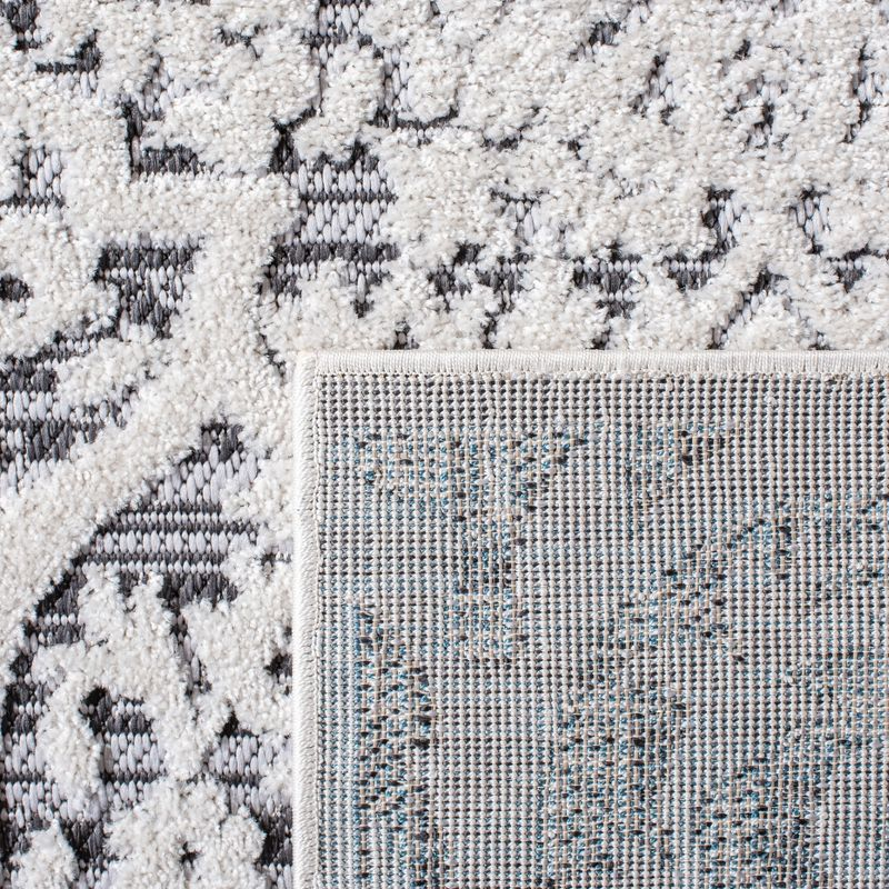 Cabana CBN656 Power Loomed Indoor/Outdoor Area Rug - Ivory/Grey - 6'7" X 6'7" Square - Safavieh.