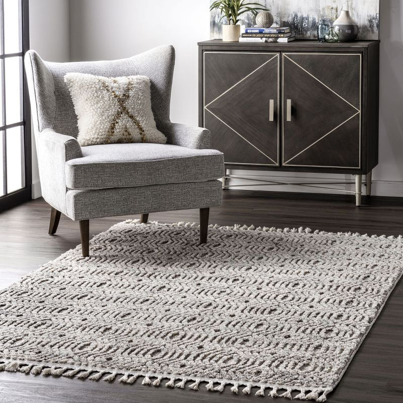 Nuloom Arielle Soft Trellis Textured Tassel Indoor Area Rug, 4' x 6'