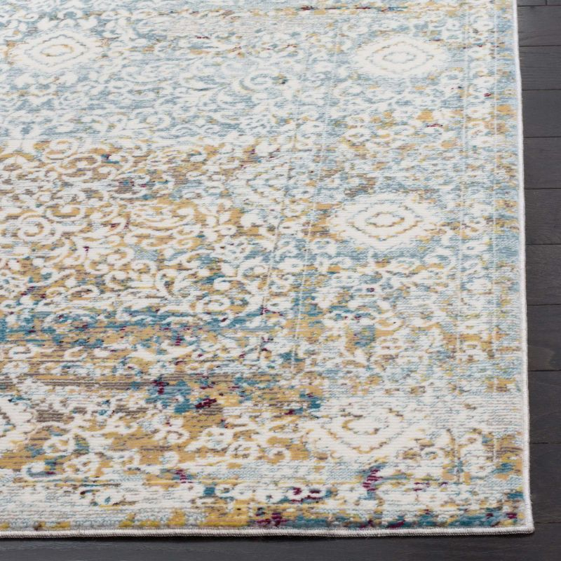 Aria ARA183 Power Loomed Area Rug - Yellow/Cream - 8'x10' - Safavieh.