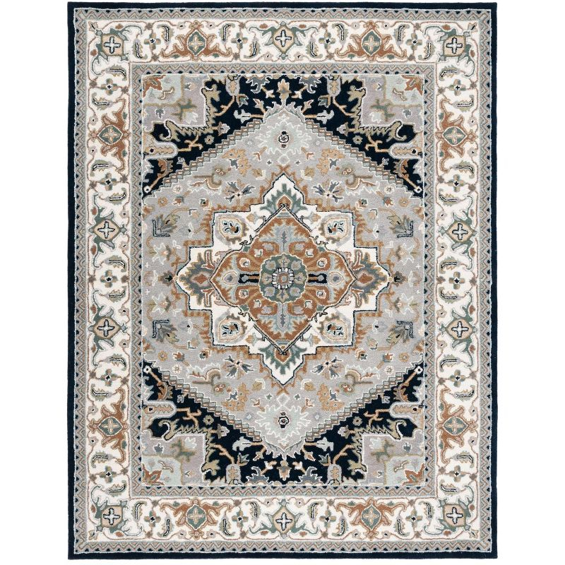 Heritage HG625 Handmade Area Rug - 8'x10' - Grey/Navy - Safavieh