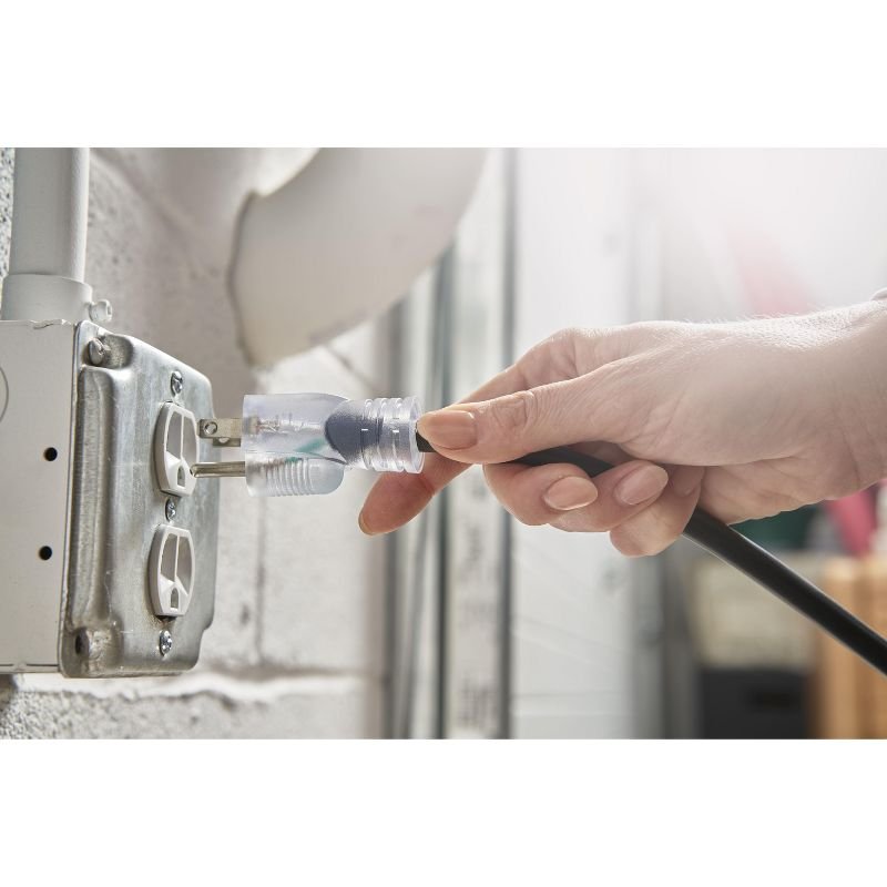 LifeSupplyUSA 10ft Power Extension Cord Outdoor & Indoor Waterproof Cable SJTW 16G 13A 125V 1625W 16/3 ETL Listed Black (1 Pack)