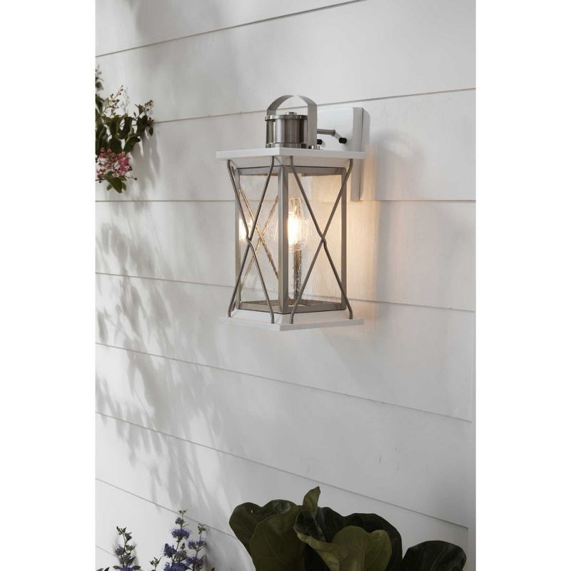 Progress Lighting Barlowe 1-Light Outdoor Wall Lantern in Stainless Steel with Clear Seeded Glass