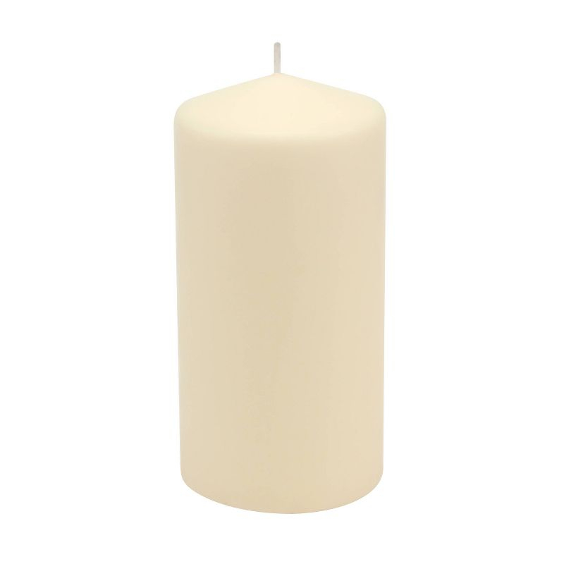 Stonebriar 3pk Tall 3'' x 6'' 65 Hour Long Burning Unscented Ivory Wax Pillar Candle