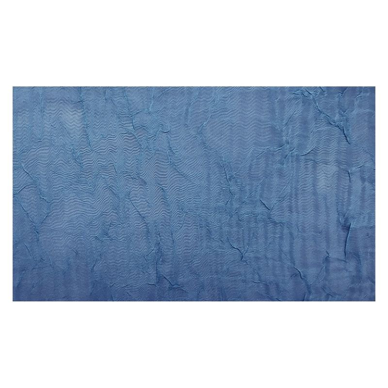 24"x51" Erica Crushed Sheer Voile Beaded Curtain Valance Blue - No. 918