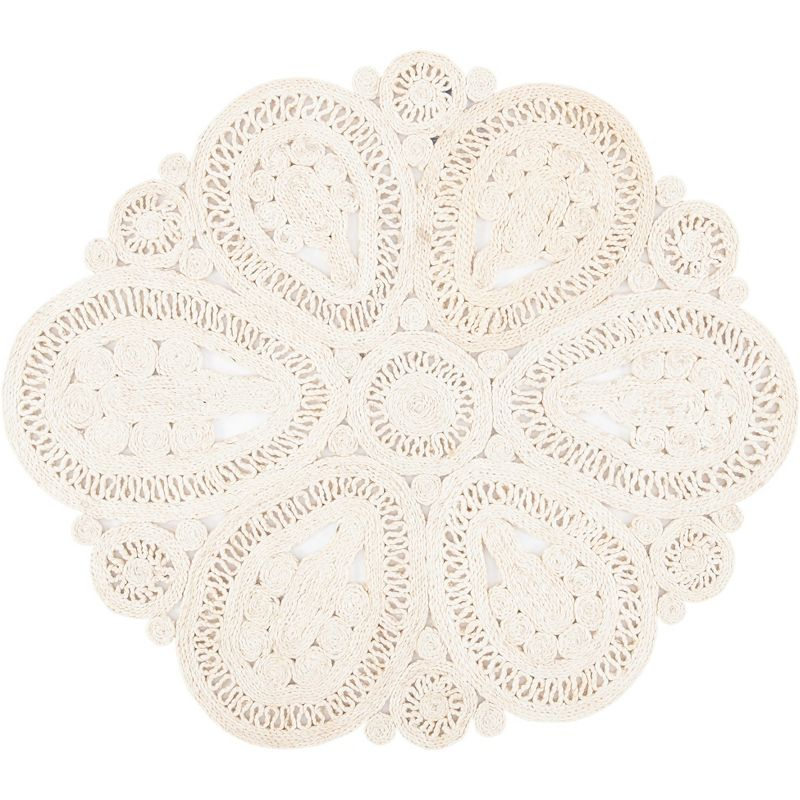 Natural Fiber NF360 Hand Woven Indoor Area Rug - Ivory - 4' Round - Safavieh