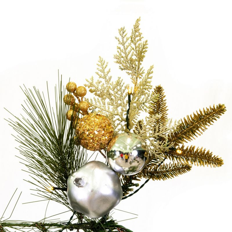 Vickerman 6' x 16" Artificial Christmas Garland, Battery Operated Warm White Lights