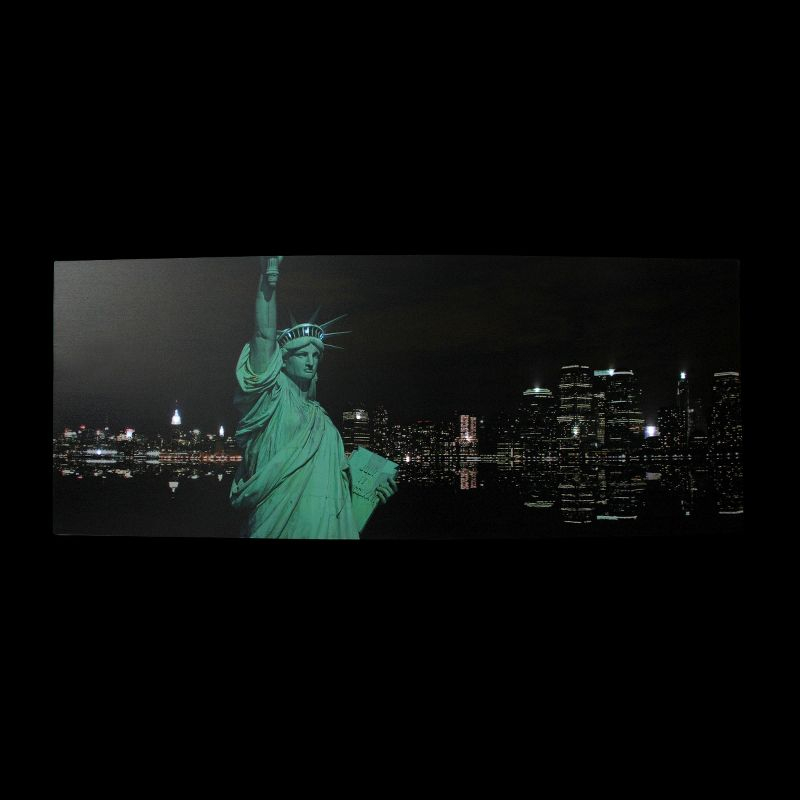 Northlight LED Lighted Statue of Liberty Canvas Wall Art - 15.75" x 39.25"