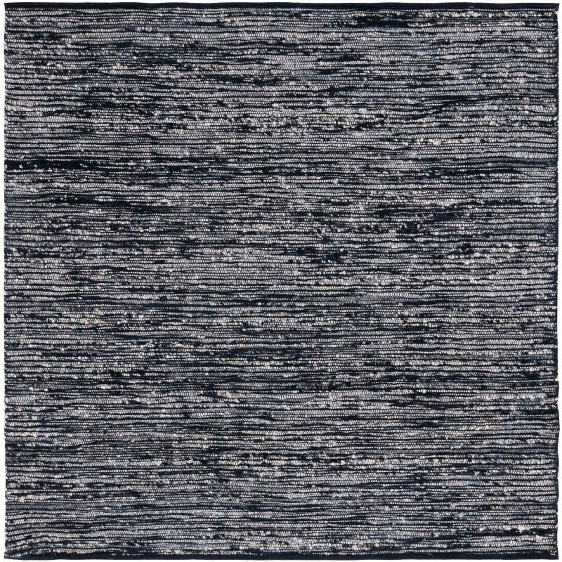 Natura NAT925 Flat Weave Indoor Area Rug - Black - 6'x6' - Safavieh