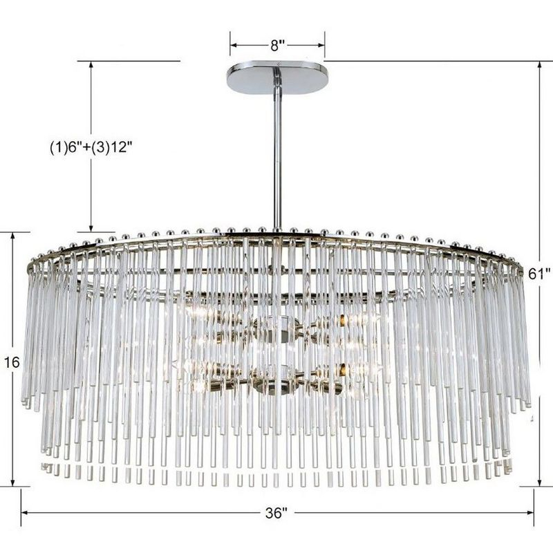 Crystorama Lighting Bleecker 8 - Light Chandelier in  Polished Chrome