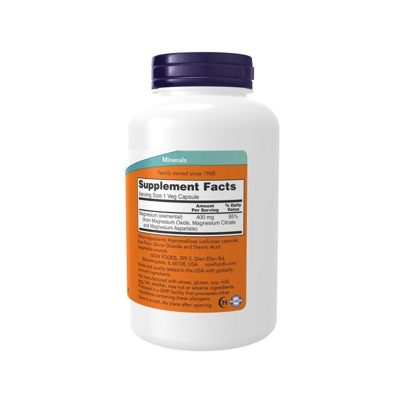 Magnesium Caps by Now Foods  -  180 Capsule