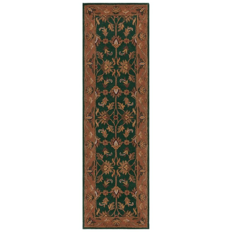 Heritage HG628 Hand Tufted Runner Rug - Dark Green/Gold - 2'3"x10' - Safavieh.