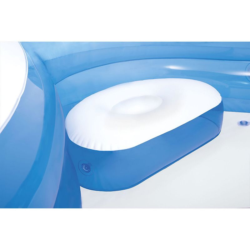 ZINOGI 90" Swim Center Family Lounge Inflatable Pool with Built-In Seats and Drink Holders