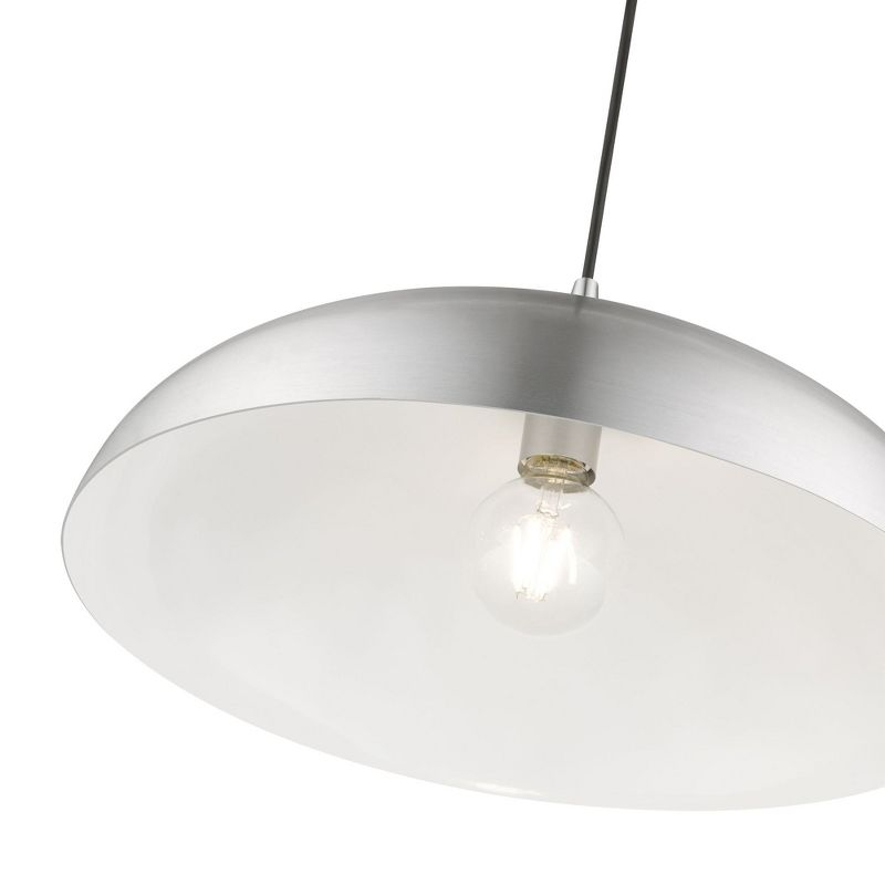 Livex Lighting Amador 1 - Light Pendant in  Brushed Aluminum/Polished Chrome
